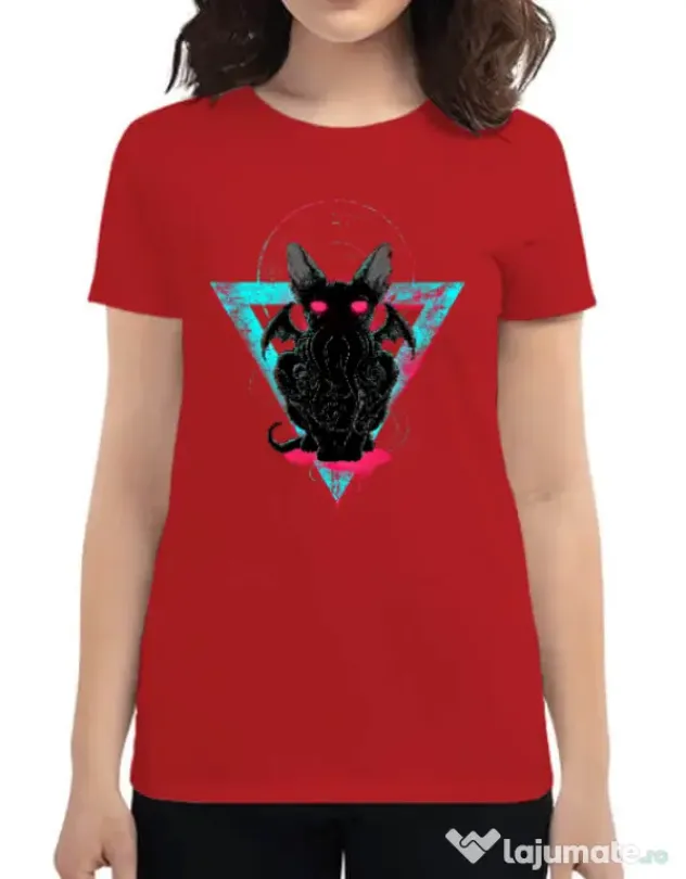 Tricou ADLER dama Cathulhu Rosu