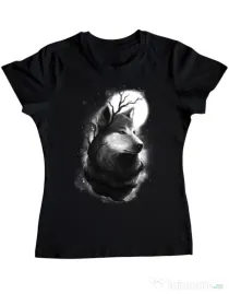 Tricou ADLER dama Night wolf Negru