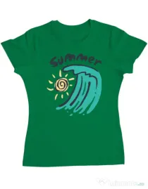 Tricou ADLER dama Summer Beach Verde mediu