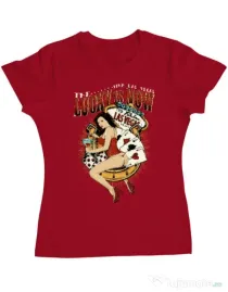 Tricou ADLER dama The lucky is now Rosu