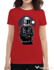 Tricou ADLER dama Astronaut rebel Rosu