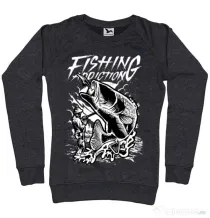 Bluza ADLER dama Fishing addiction Negru melanj