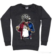 Bluza ADLER dama Suicide gas mask Negru melanj
