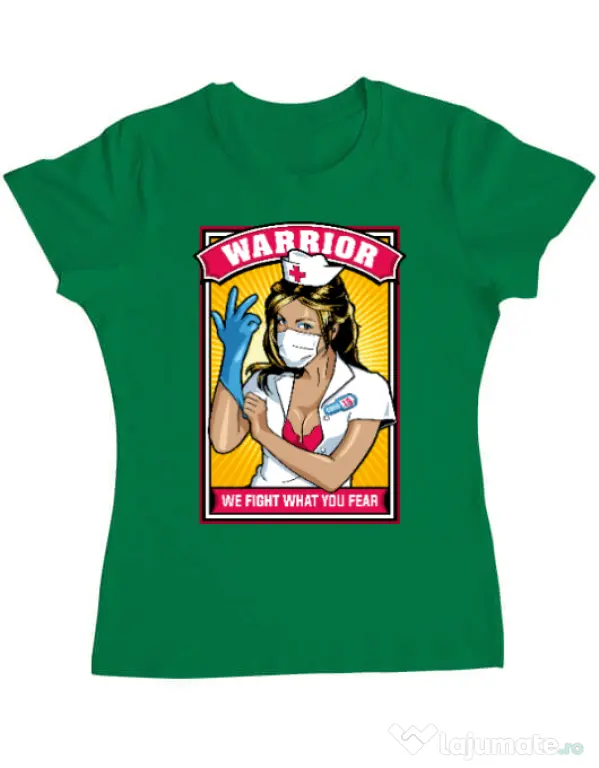 Tricou ADLER dama Fight what we fear Verde mediu