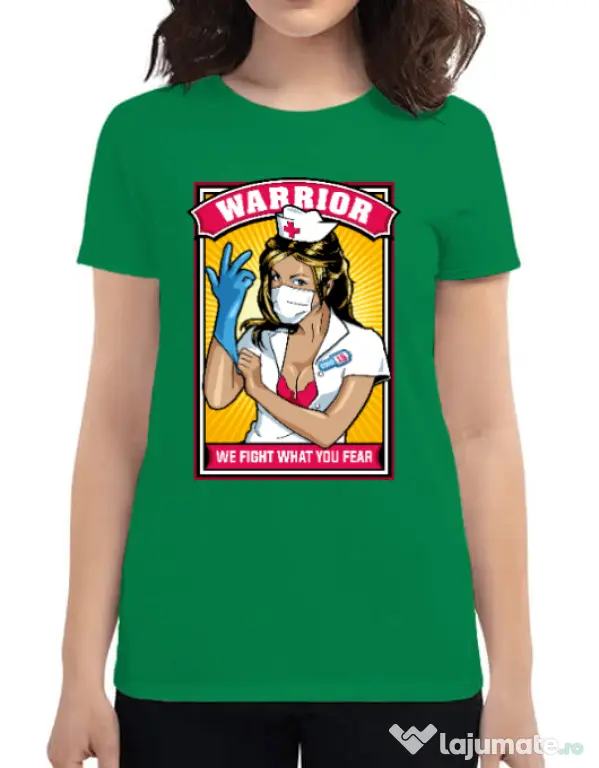 Tricou ADLER dama Fight what we fear Verde mediu
