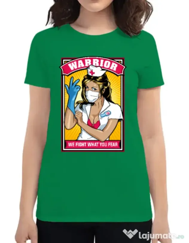 Tricou ADLER dama Fight what we fear Verde mediu