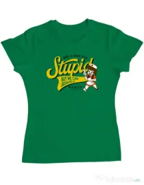 Tricou ADLER dama Can\'t fix stupid Verde mediu