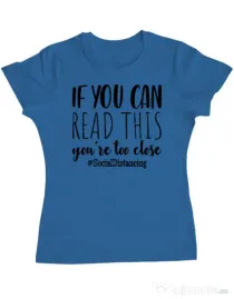 Tricou ADLER dama Too close Albastru azuriu