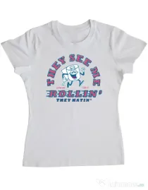 Tricou ADLER dama They see me rollin Alb