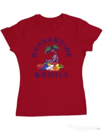 Tricou ADLER dama Rubik island Rosu