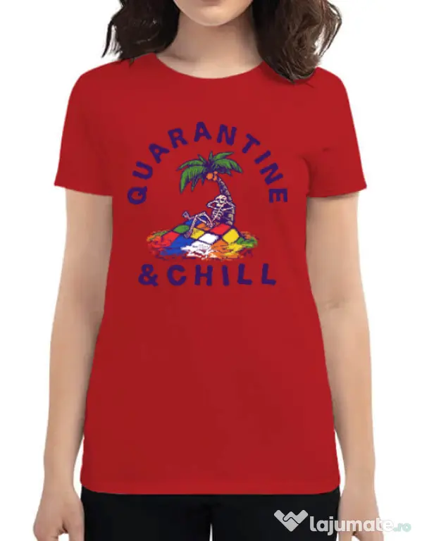 Tricou ADLER dama Rubik island Rosu