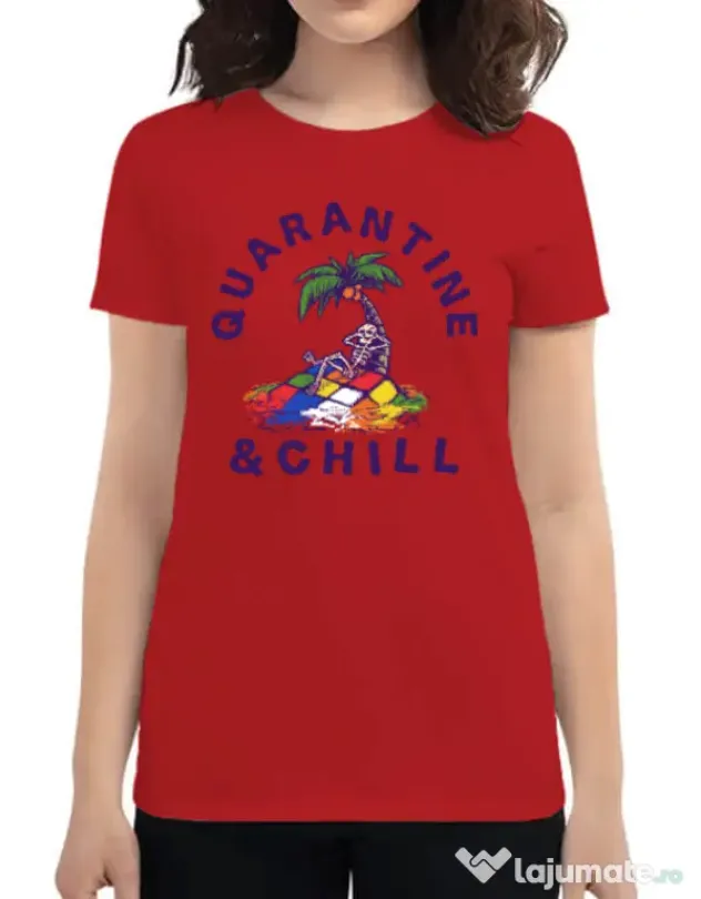 Tricou ADLER dama Rubik island Rosu