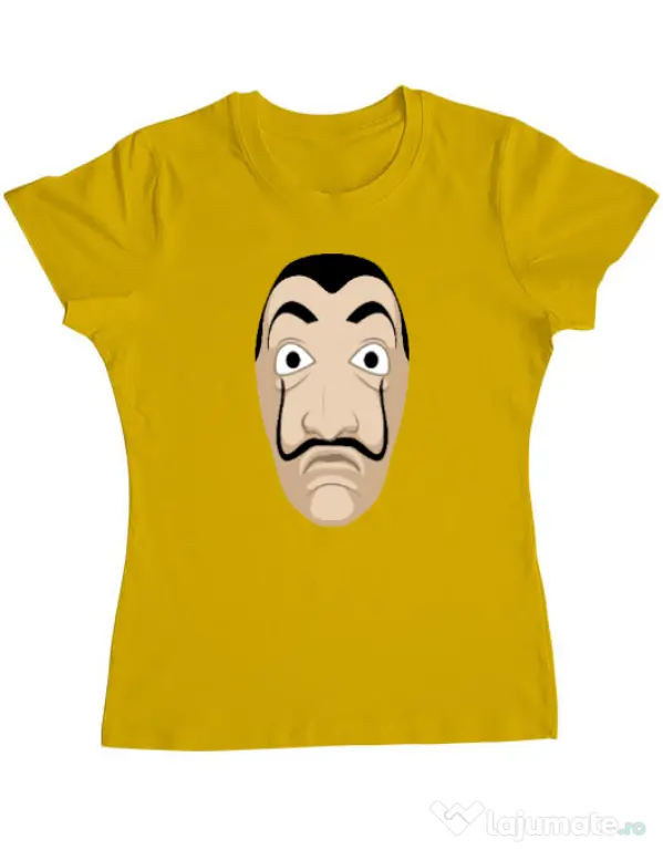 Tricou ADLER dama Dali mask Galben
