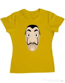 Tricou ADLER dama Dali mask Galben