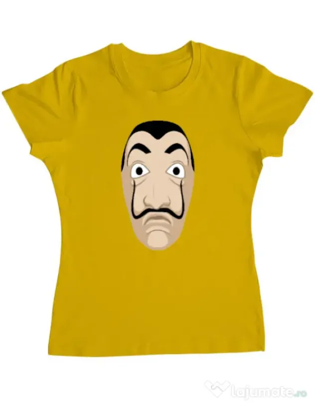 Tricou ADLER dama Dali mask Galben