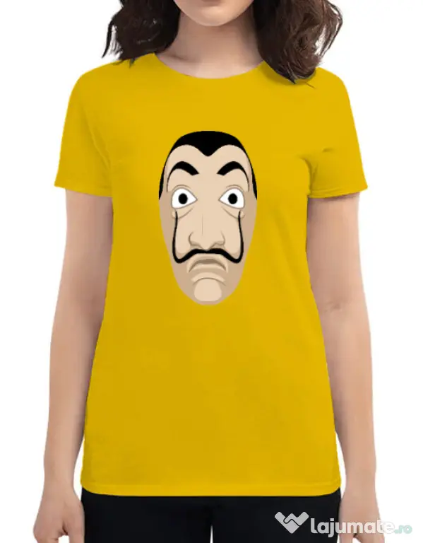 Tricou ADLER dama Dali mask Galben