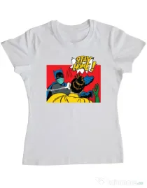 Tricou ADLER dama Stay home Robin Alb