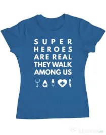 Tricou ADLER dama Medical heroes Albastru azuriu
