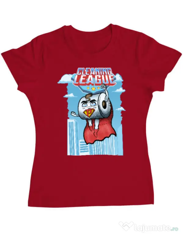 Tricou ADLER dama Cleaning league toilet paper Rosu
