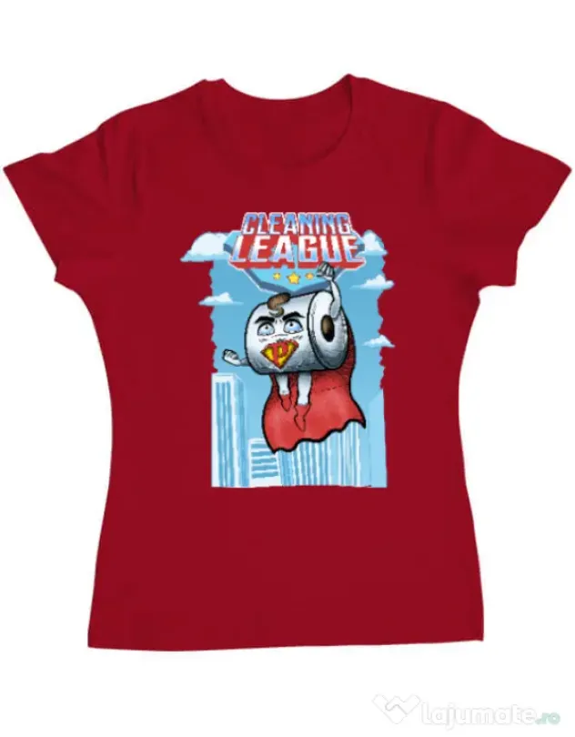 Tricou ADLER dama Cleaning league toilet paper Rosu