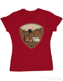 Tricou ADLER dama Camp cliffs Rosu