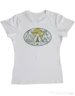 Tricou ADLER dama Camp fire Alb
