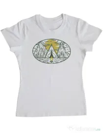 Tricou ADLER dama Camp fire Alb