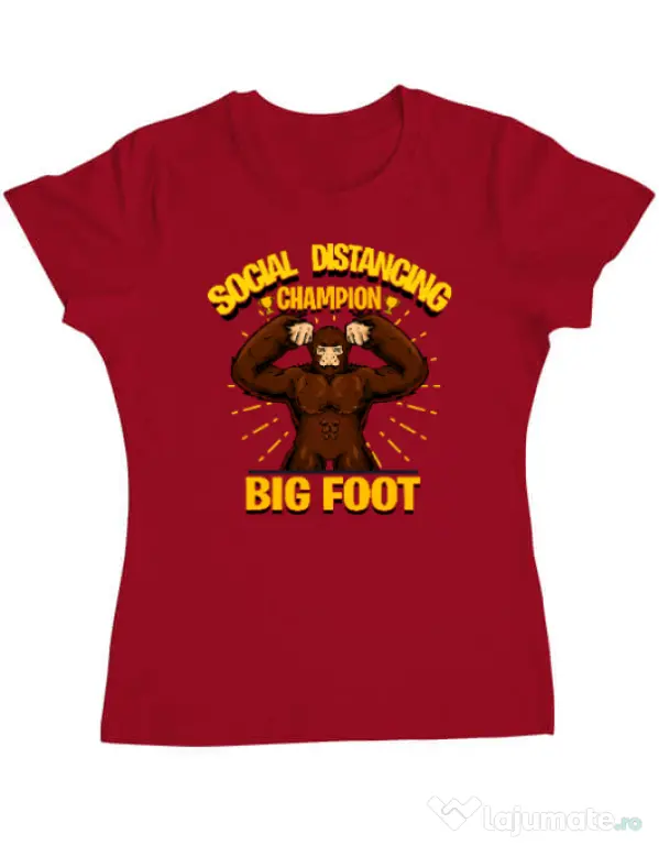 Tricou ADLER dama Social distancing 2 Rosu