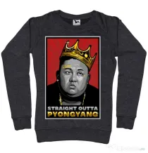 Bluza ADLER dama Straight outta Pyongyang Negru melanj