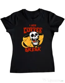 Tricou ADLER dama Coffee break Negru