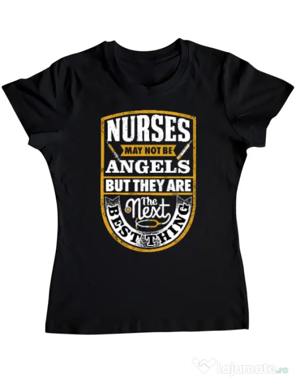 Tricou ADLER dama Angel nurses Negru