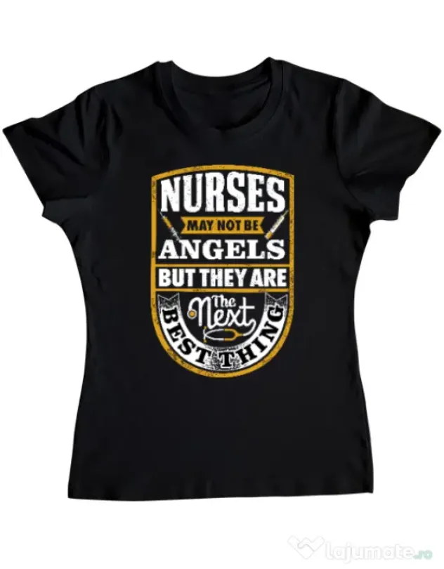 Tricou ADLER dama Angel nurses Negru