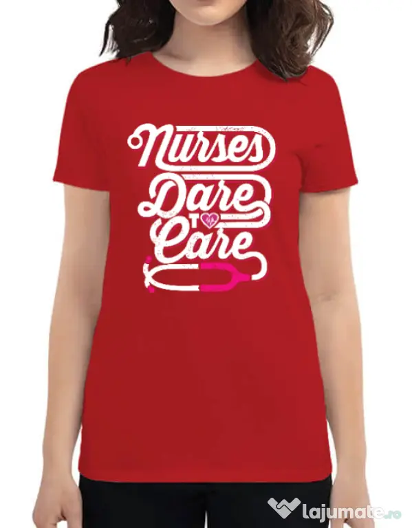 Tricou ADLER dama Dare to care Rosu