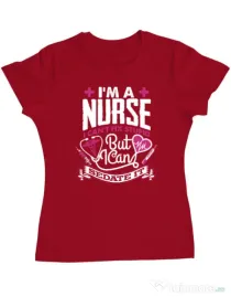 Tricou ADLER dama Can't fix stupid Rosu