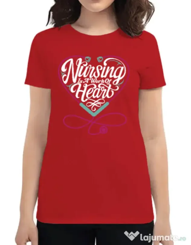 Tricou ADLER dama Work of heart Rosu