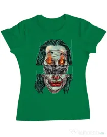 Tricou ADLER dama Joker skull Verde mediu