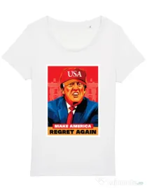 Tricou STANLEY STELLA dama Make America regret again Alb