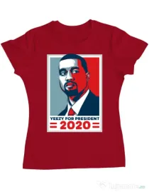Tricou ADLER dama Yezzy for president Rosu