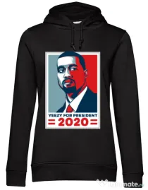 Hoodie dama cu gluga Yezzy for president Negru