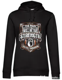 Hoodie dama cu gluga The pain you feel Negru