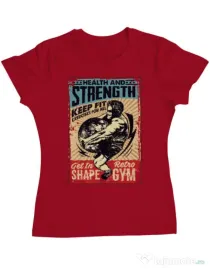 Tricou ADLER dama Health and strength Rosu