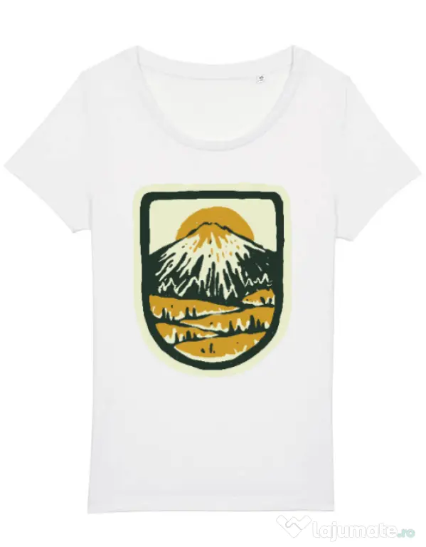 Tricou STANLEY STELLA dama Hand drawn mountains Alb