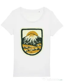 Tricou STANLEY STELLA dama Hand drawn mountains Alb