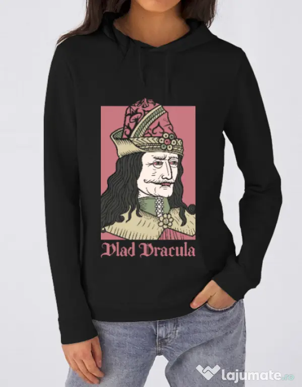 Hoodie dama cu gluga Vlad Dracula Negru
