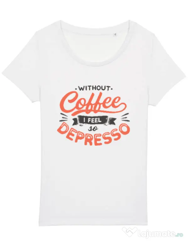Tricou STANLEY STELLA dama Without coffee Alb