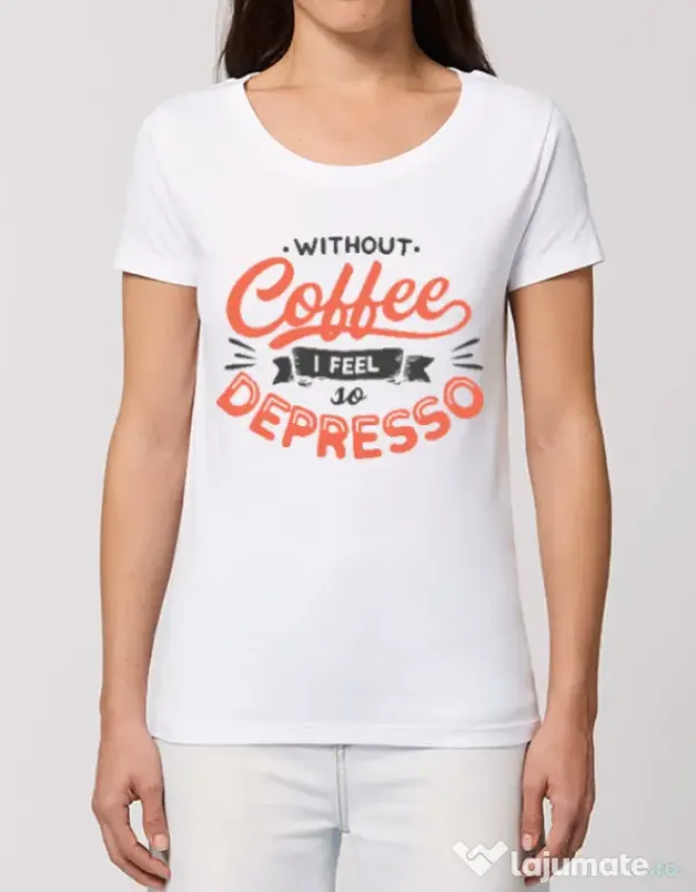 Tricou STANLEY STELLA dama Without coffee Alb