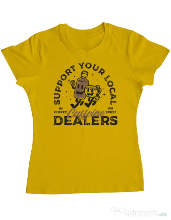 Tricou ADLER dama Coffee dealers Galben