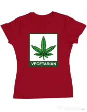 Tricou ADLER dama Vegetarian Rosu 