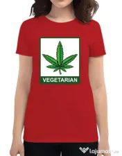 Tricou ADLER dama Vegetarian Rosu 