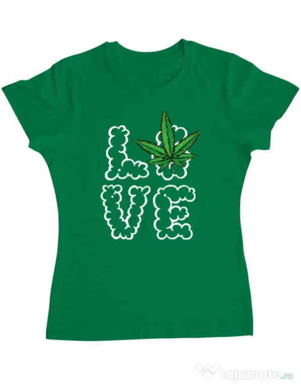 Tricou ADLER dama Love weed Verde mediu
